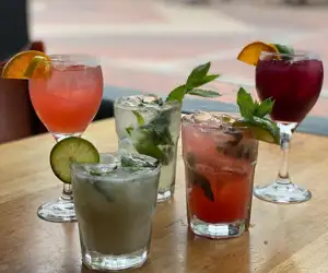 assorted cocktails from Sweetwaters in Burlington. 